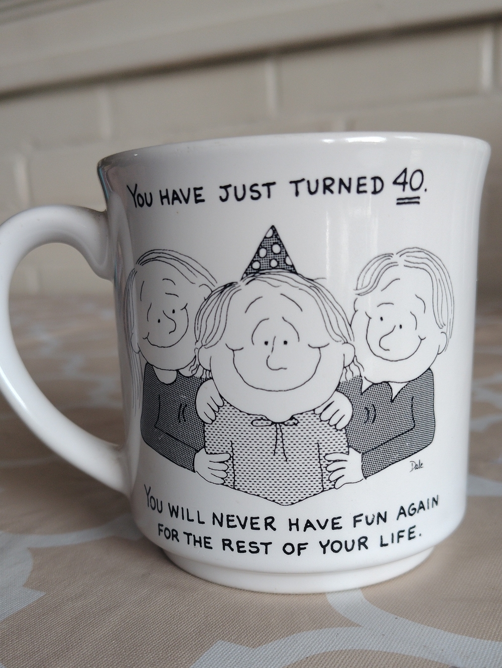 40th Birthday Mug Funny Over the Hill Dale Recycled Paper Products Japan